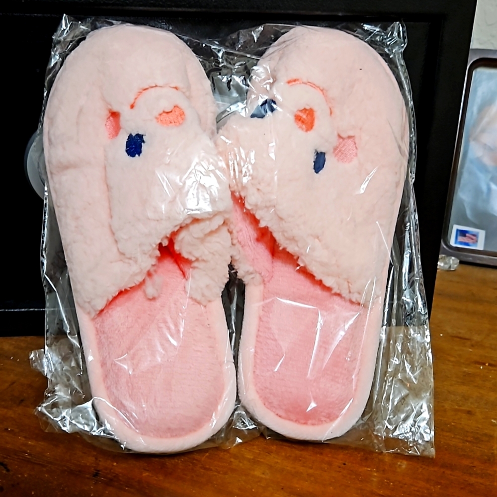 Fluffy soft bunny slippers